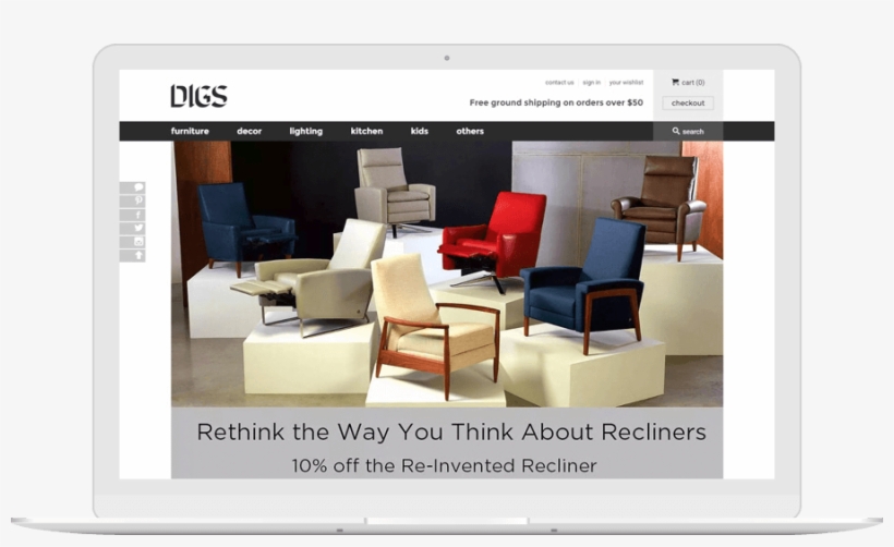 Digs Showroom - Web Page, transparent png download