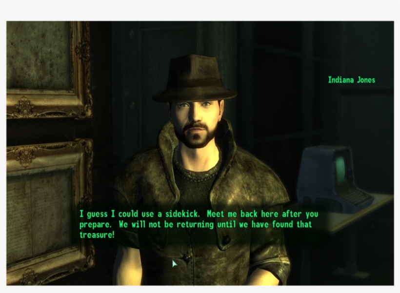 Indiana Jones And The Lone Wanderer Team Up For An - Pc Game, transparent png download