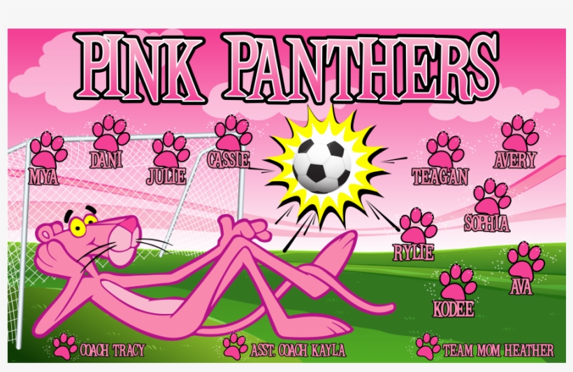 3'x5′ Vinyl Banner Pink Panthers - Illustration, transparent png download