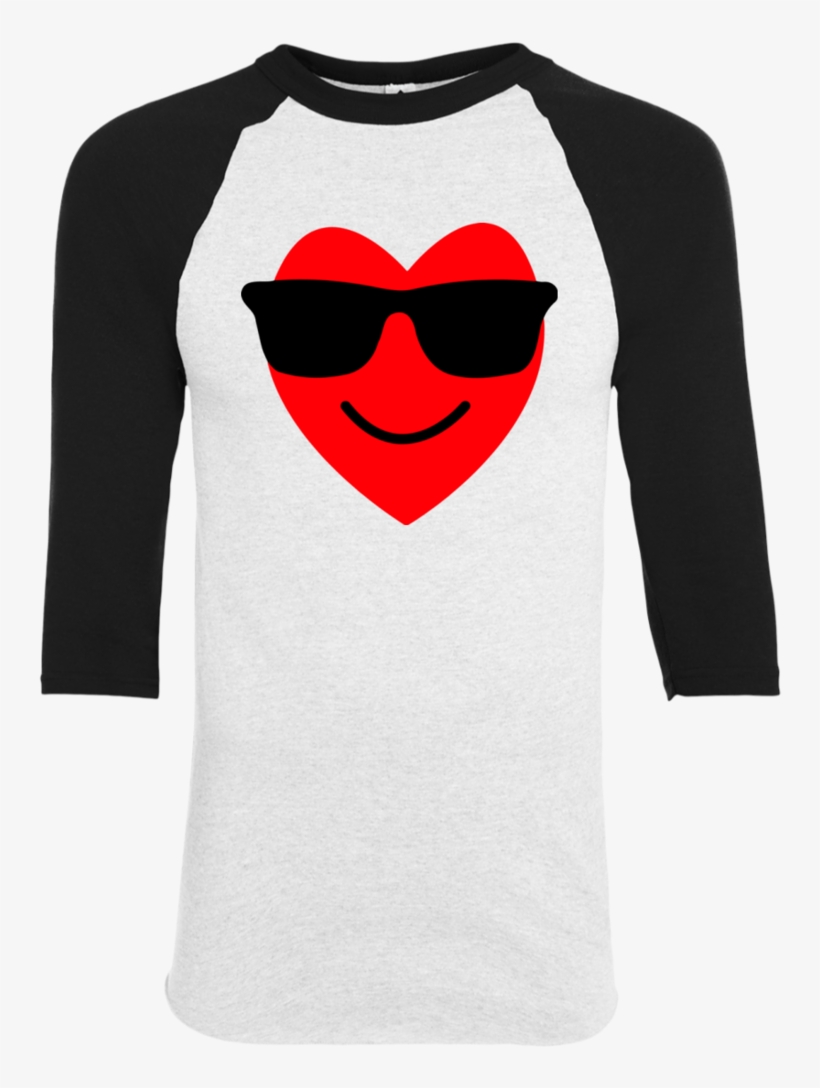 Smile Heart Emojis With Glasses - Long-sleeved T-shirt, transparent png download