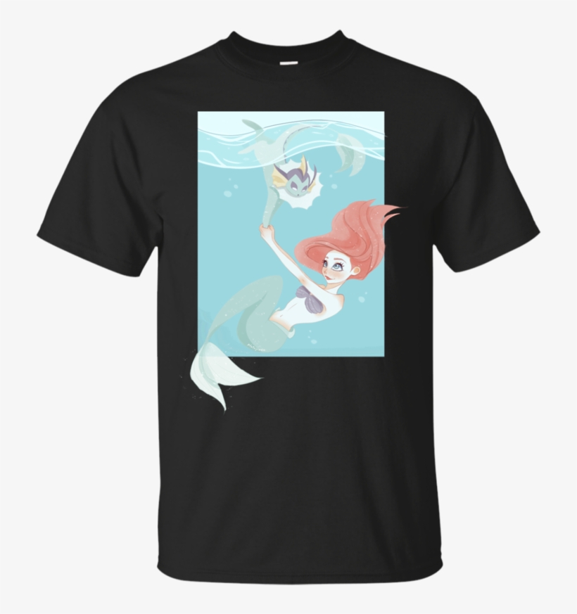 It Seems Ariel Just Caught A Vaporeon Pokemon T Shirt Funny Hamilton Shirts Transparent Png 800x800 Free Download On Nicepng