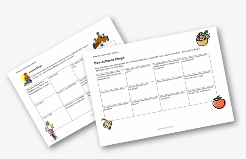 Examples Of 'human Bingo' Handouts, Tailored For Specific - Paper, transparent png download
