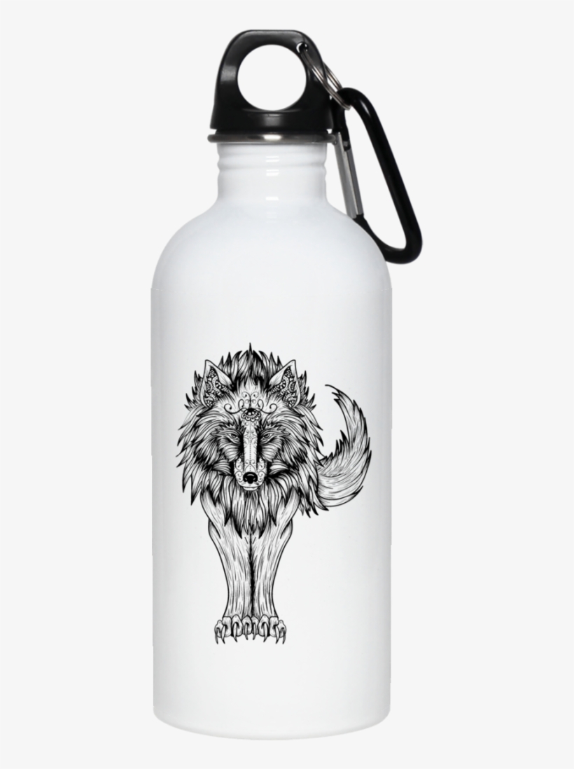 Native Black Wolf 20 Oz - Water Bottle, transparent png download