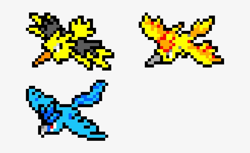 Zapdos, Moltres, Articuno - Zapdos Pixel Art, transparent png download