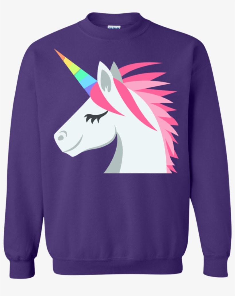 Unicorn Face Emoji Sweatshirt - Shirt, transparent png download