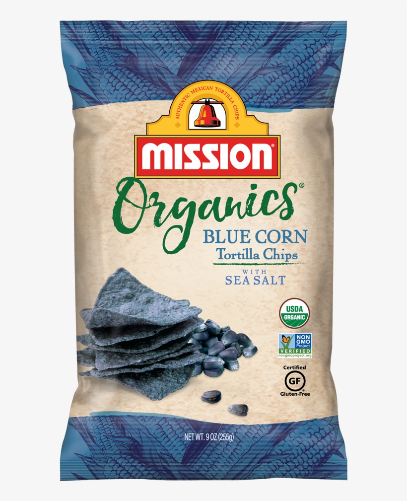 Organic Blue Corn Tortilla Chips - Mission Organic Tortilla Chips, transparent png download
