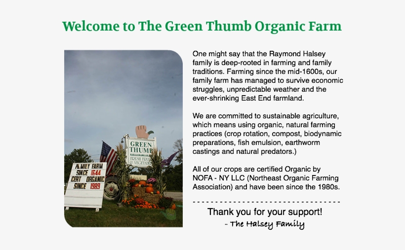 Welcome To The Green Thumb Organic Farm One Might Say, transparent png download