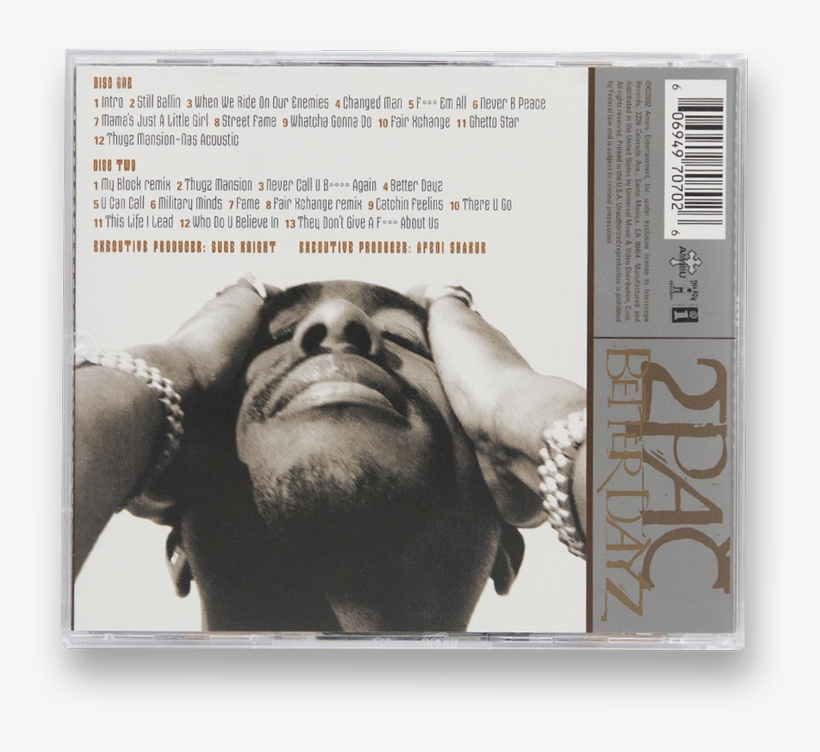 Image - 2pac Better Dayz Back Cover, transparent png download