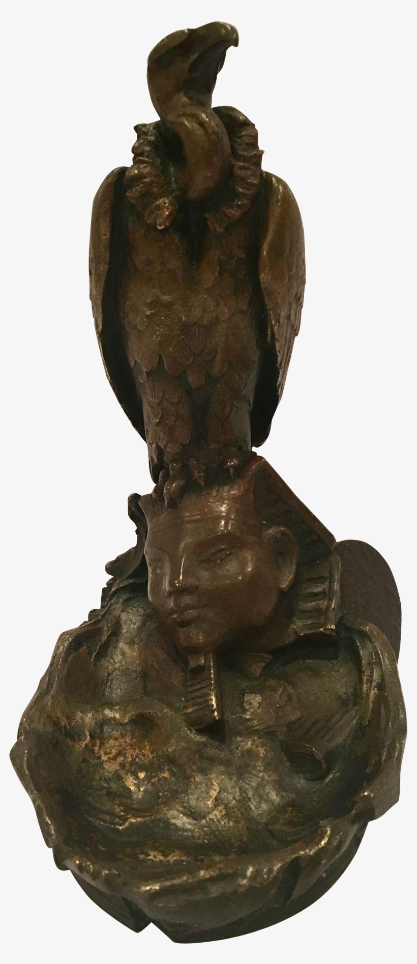 Unique French Inkwell Of A Vulture And A Sphinx - Statue, transparent png download