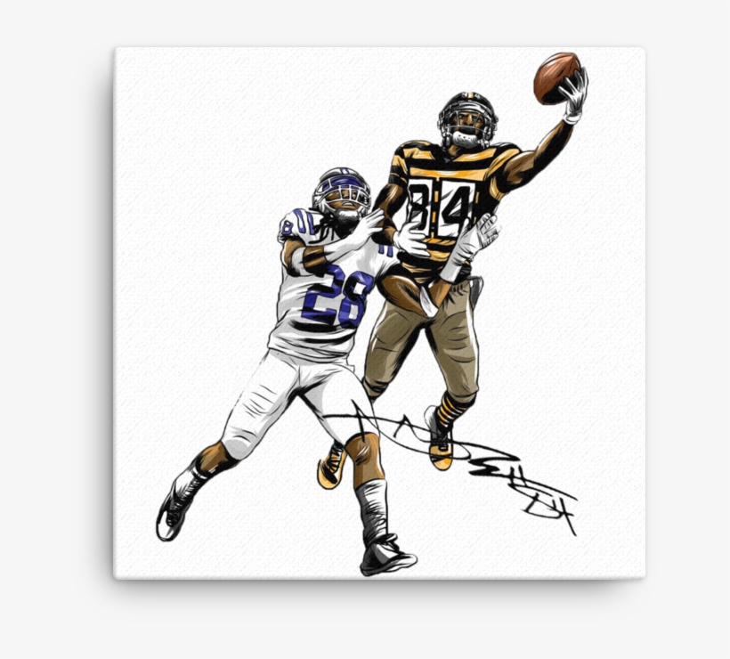 Antonio Brown Interception Signature Art Canvas - Pitcher, transparent png download