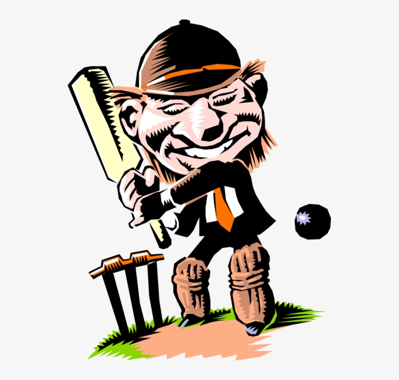 Vector Illustration Of British Sport Of Cricket Player - Cricket Clip Art, transparent png download