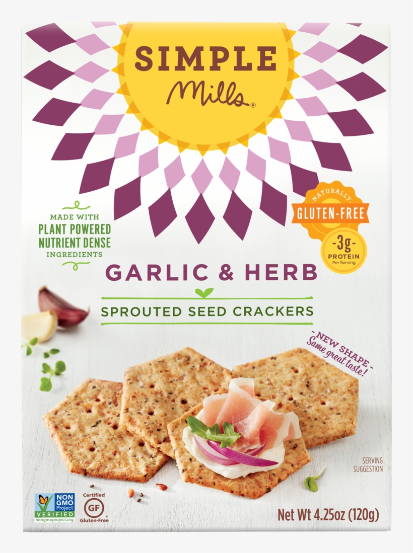 Garlic & Herb Sprouted Seed Crackers, transparent png download