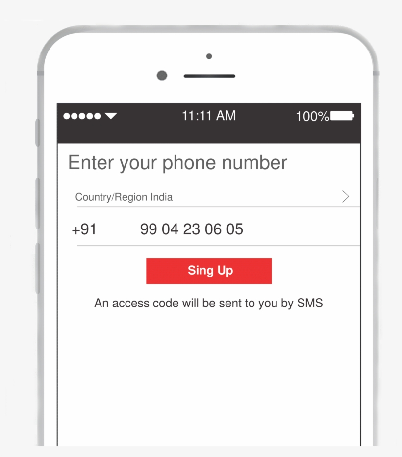 Register With Wibrate Using Your Mobile Number - Iphone, transparent png download