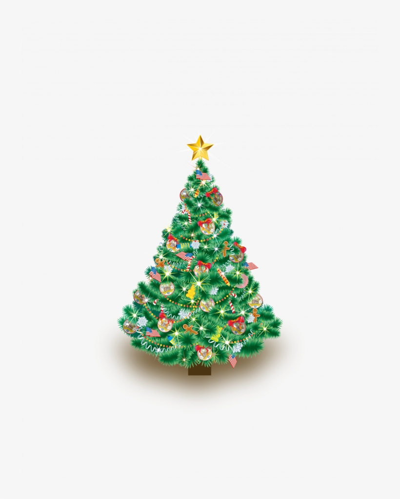 Merry Christmas Green Png - Christmas Tree Public Domain, transparent png download