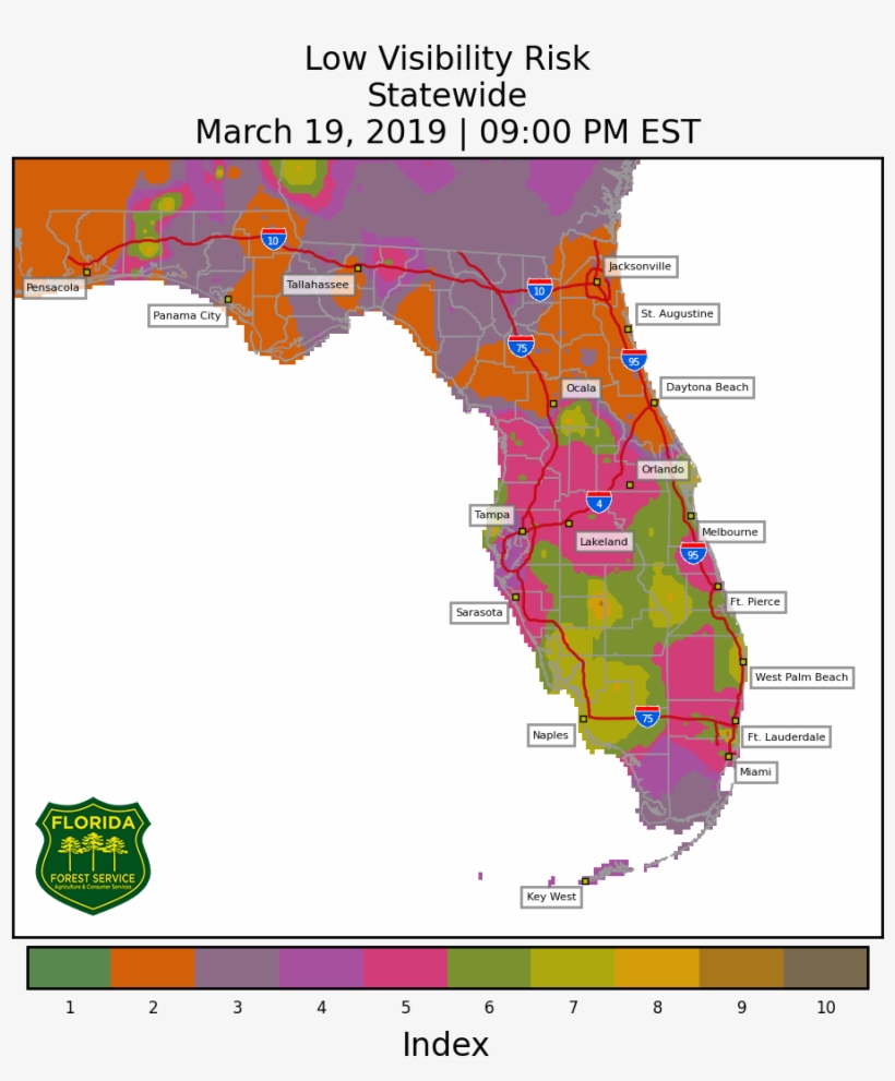Observed Weather Map - Florida Forest Service, transparent png download