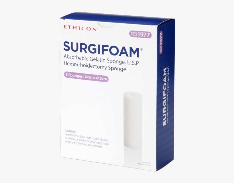 Surgifoam® Absorbable Gelatin Sponge Hemorrhoidectomy - Ethicon Surgifoam Absorbable Gelatin Sponge, transparent png download