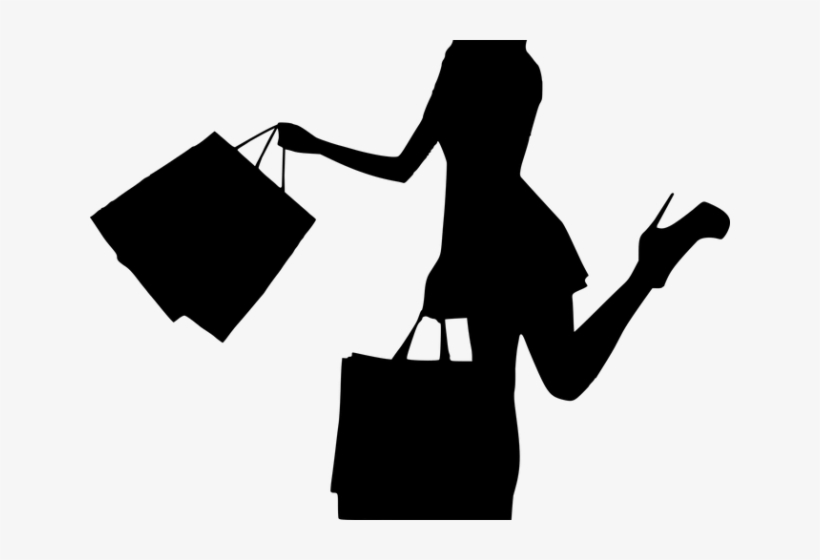 Women Bag Clipart Walking Away - Mujer De Compras Png, transparent png download