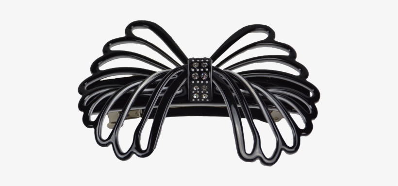 Rwp80436 Black Bow Clip - Butterfly, transparent png download