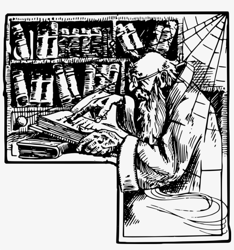 Old Man And Books, transparent png download