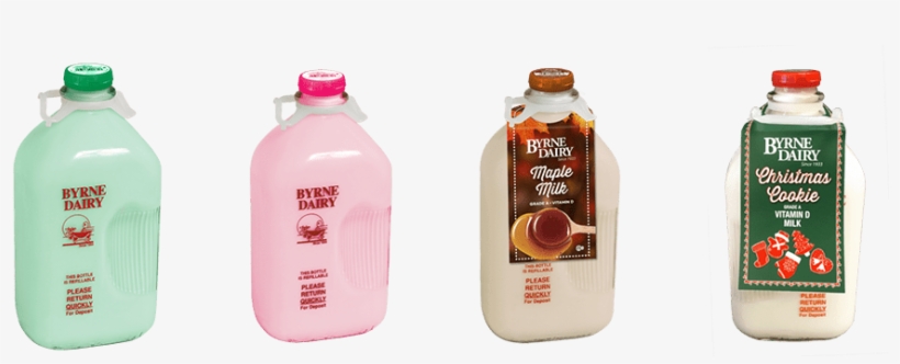 Milk In Glass Bottles Available Flavors From Byrne - Plastic Bottle, transparent png download