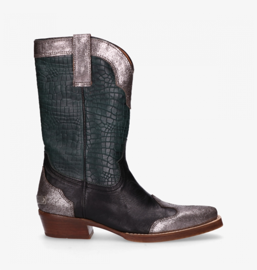 Sisterhood Western Boot Silver, Black & Dark Green - Boot, transparent png download