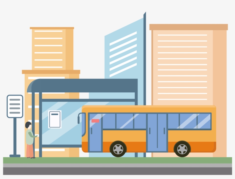 Veicolo Autobus Piattaforma Cartone Animato Immagine - Bus, transparent png download