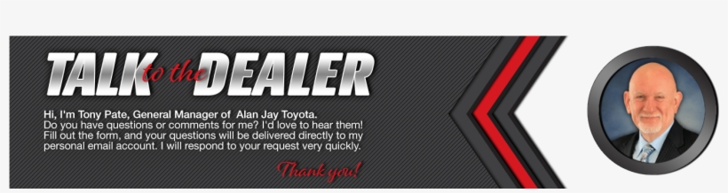 Talk To Tony Pate, General Manager At Alan Jay Toyota - Alan Jay Toyota, transparent png download