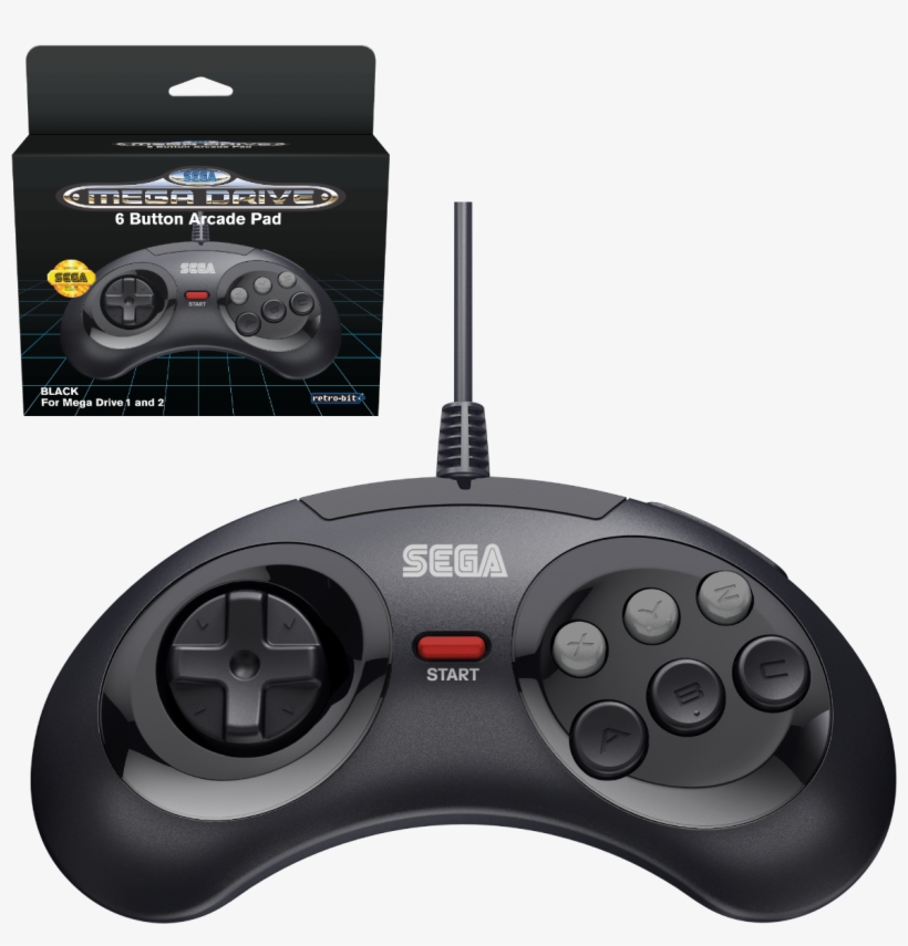 Sega Mega Drive 6-button Arcade Pad - Retro Bit Official Sega Mega Drive 6 Button Arcade, transparent png download