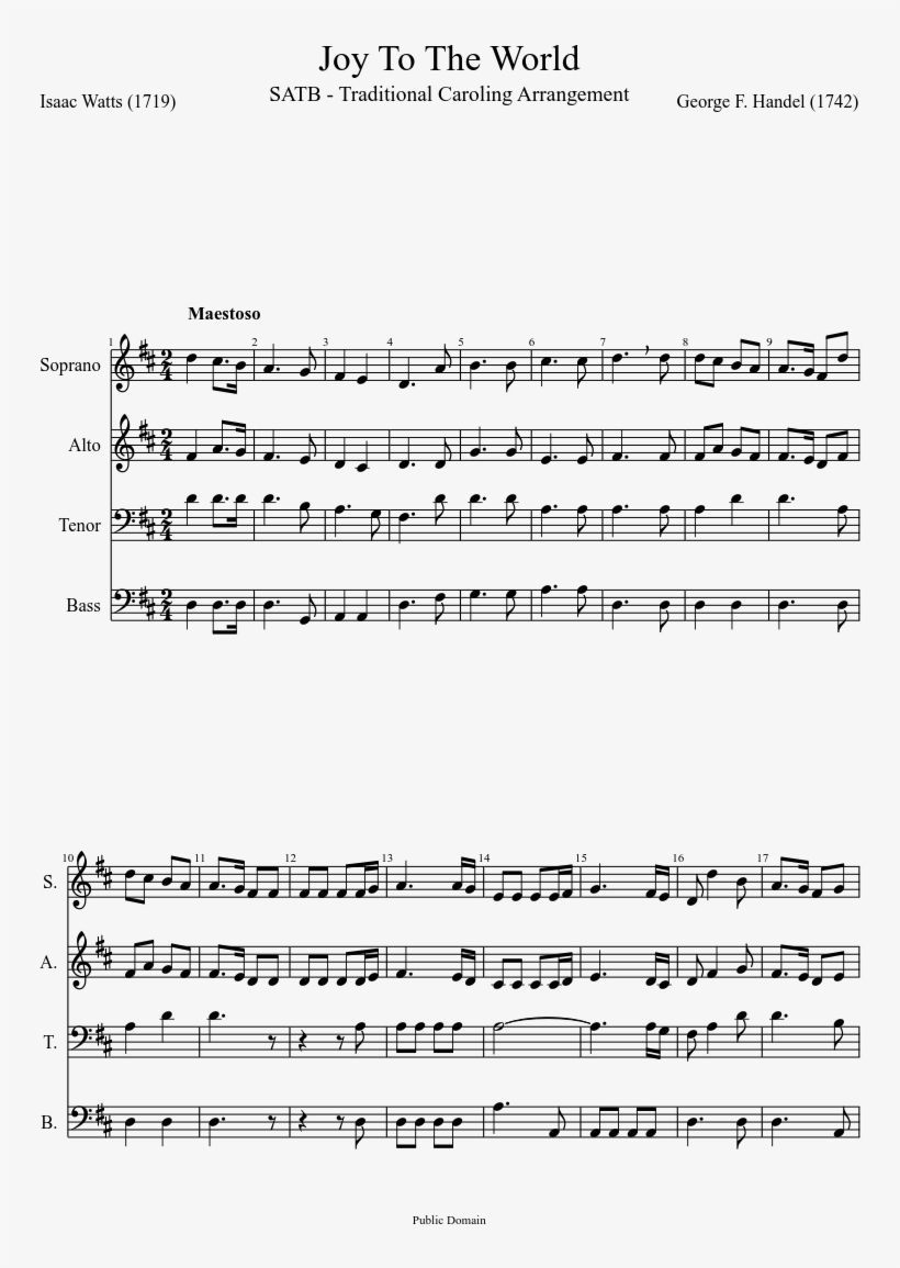 Joy To The World - We All Stand Together Sheet Music, transparent png download