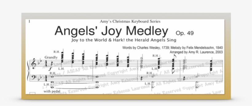 Angels' Joy Medley Piano Solo - Sheet Music, transparent png download
