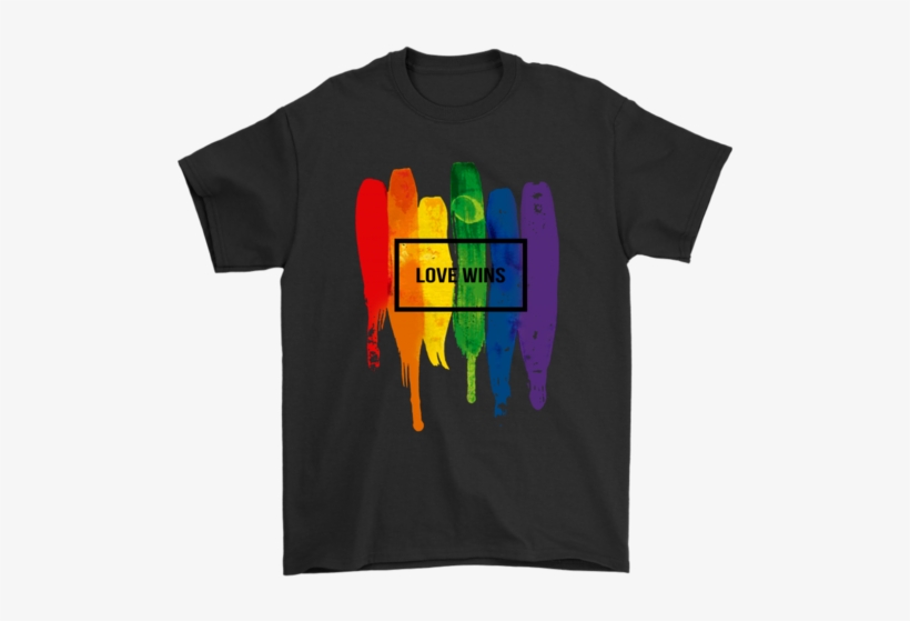 Watercolor Lgbt Love Wins Rainbow Paint Typographic - Eat Sleep Fortnite Repeat Shirt, transparent png download