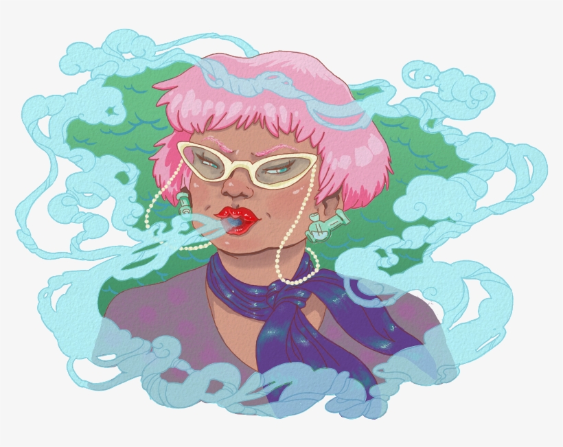 Highbrarian - Drawing Smoke Weed Artwork, transparent png download