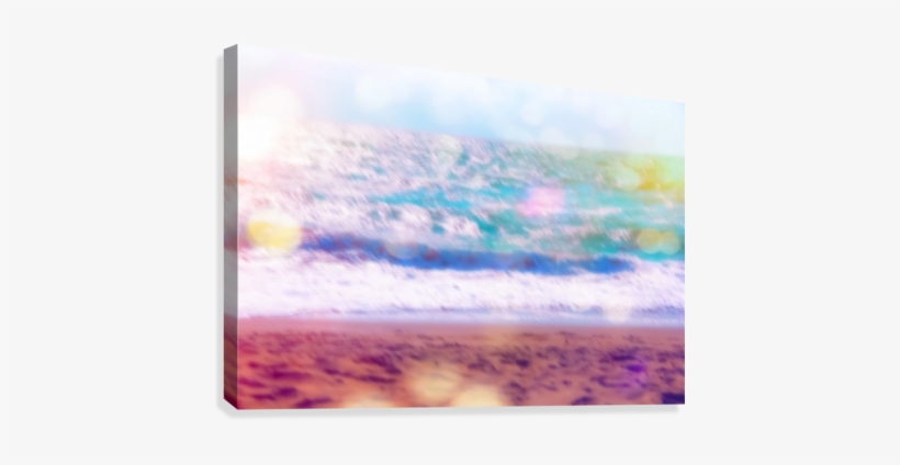 Sandy Beach With Blue Wave And Summer Light Bokeh Background - Beach, transparent png download