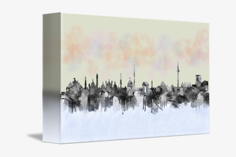 "new Delhi City Skyline Watercolor" By Mary Alhadif, - Artist, transparent png download
