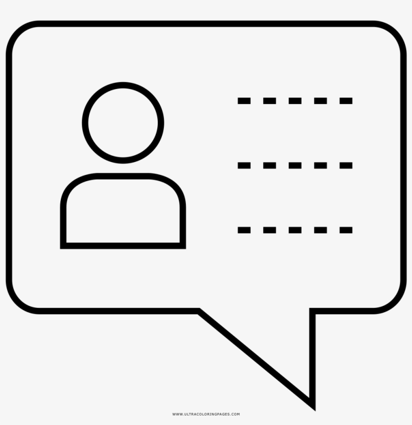 Text Bubble Coloring Page - Coloring Book, transparent png download