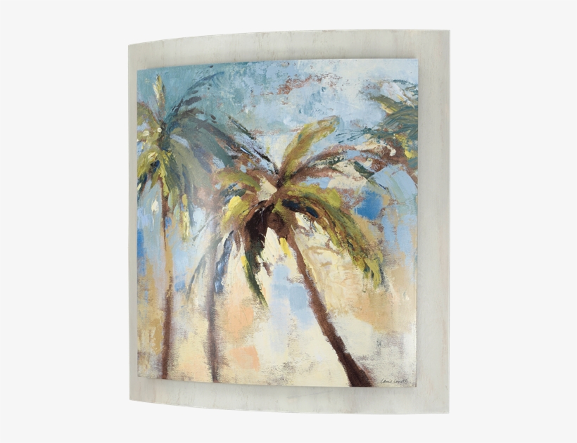 Island Ii - Convex - 29" X 51" Island Morning Palm Trees Textured Framed, transparent png download