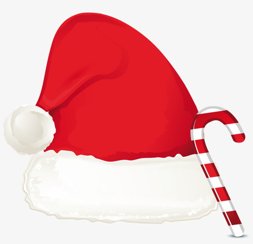 Coat Transparent Background Clip Art Christmas Cane - Christmas Hat And Candy Cane, transparent png download