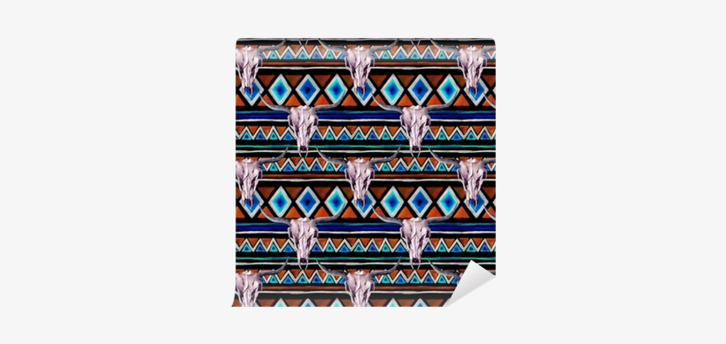 Seamless Background With Trendy Tribal Design - Wallpaper, transparent png download