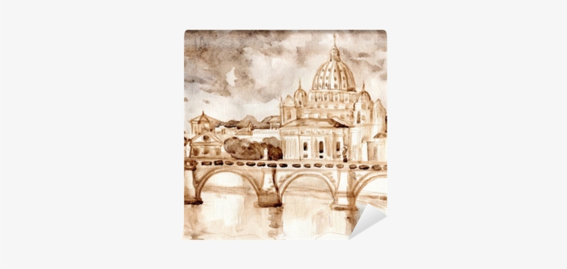 Bridge And Cathedral Of St - Watercolor Painting, transparent png download