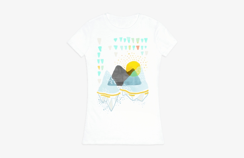 Watercolor Landscape Womens T-shirt - Airplane, transparent png download