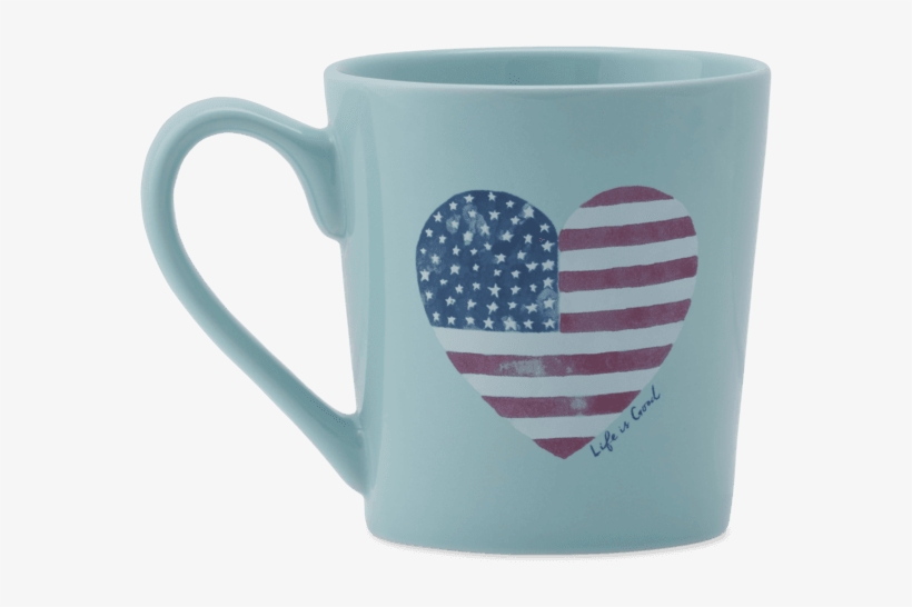 Flag Heart Watercolor Everyday Mug - Life Is Good Everyday Mug, transparent png download