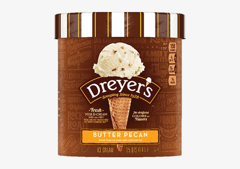 Ice Cream Clipart Butter Pecan - Dreyer's Double Fudge Brownie Ice Cream, transparent png download