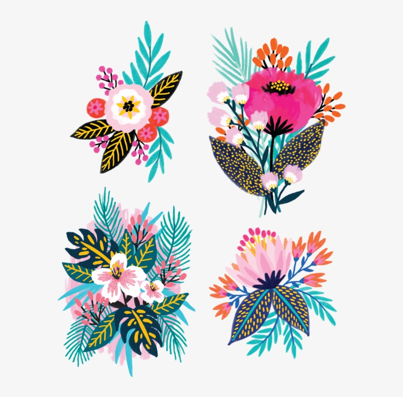 Brilliant Blooms Set - Illustration, transparent png download
