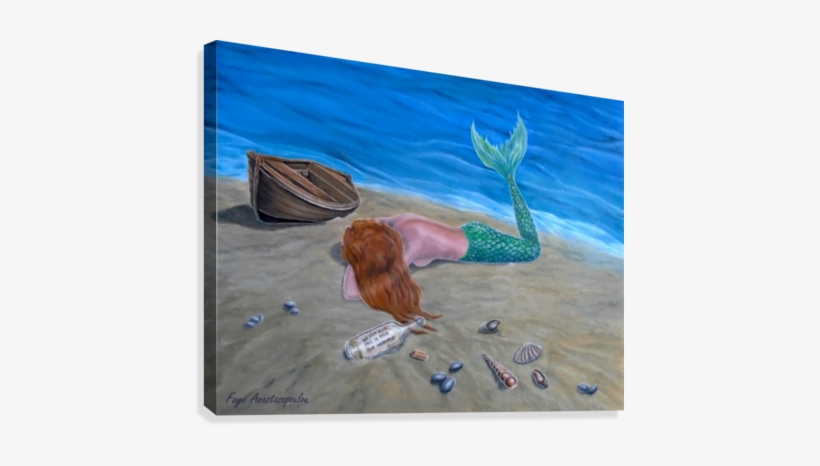Mermaid's Stories Canvas Print - Mermaid, transparent png download