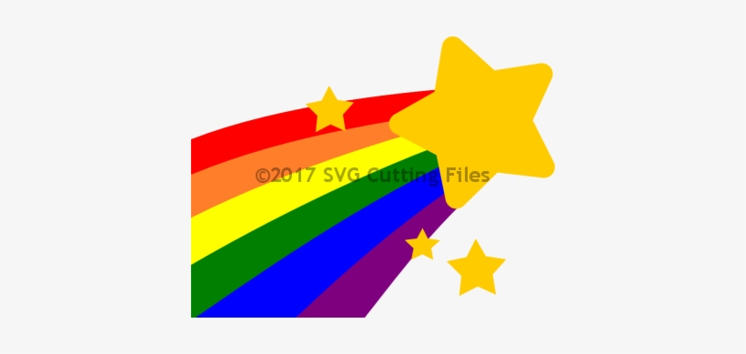 Pp Rainbow Shooting Star - Shooting Star With Rainbow, transparent png download