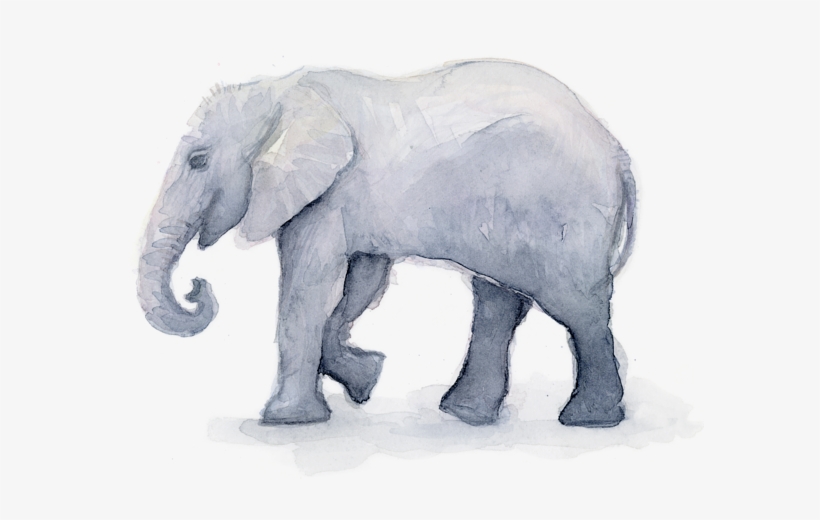 Click And Drag To Re-position The Image, If Desired - Elephant Watercolor, transparent png download
