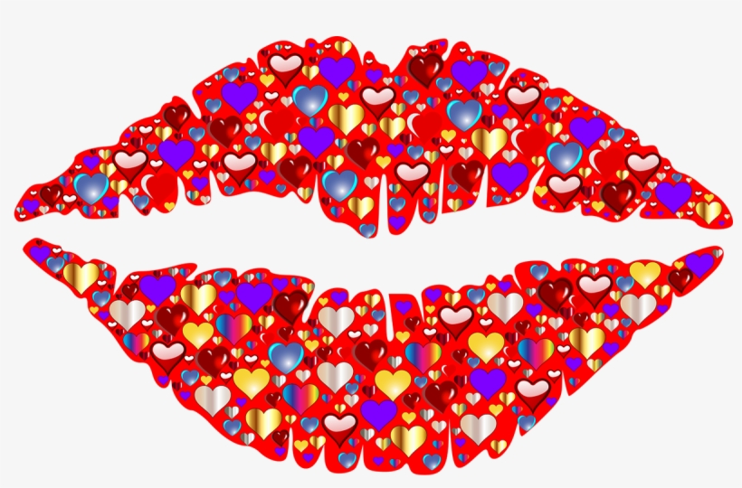 Heart Lips Kiss Romance Passion Valentine - Lips Png, transparent png download