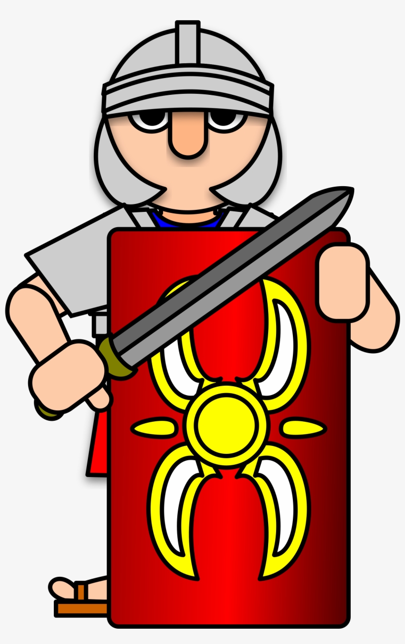 Graphic Black And White Download Ancient Soldier Legion - Roman Soldier Clip Art, transparent png download