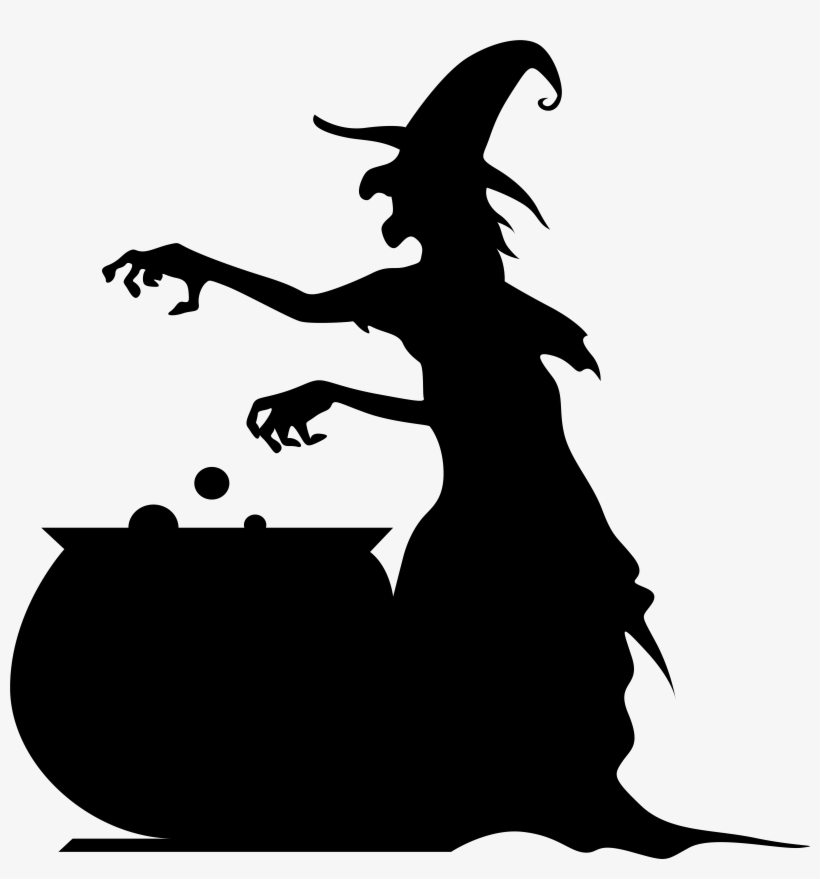 Free Png Witch Png Images Transparent - Silueta De Bruja Con Caldero, transparent png download