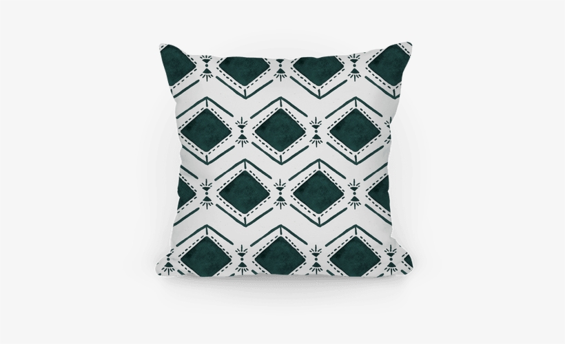 Black And White Watercolor Tribal Pattern Pillow - Cushion, transparent png download